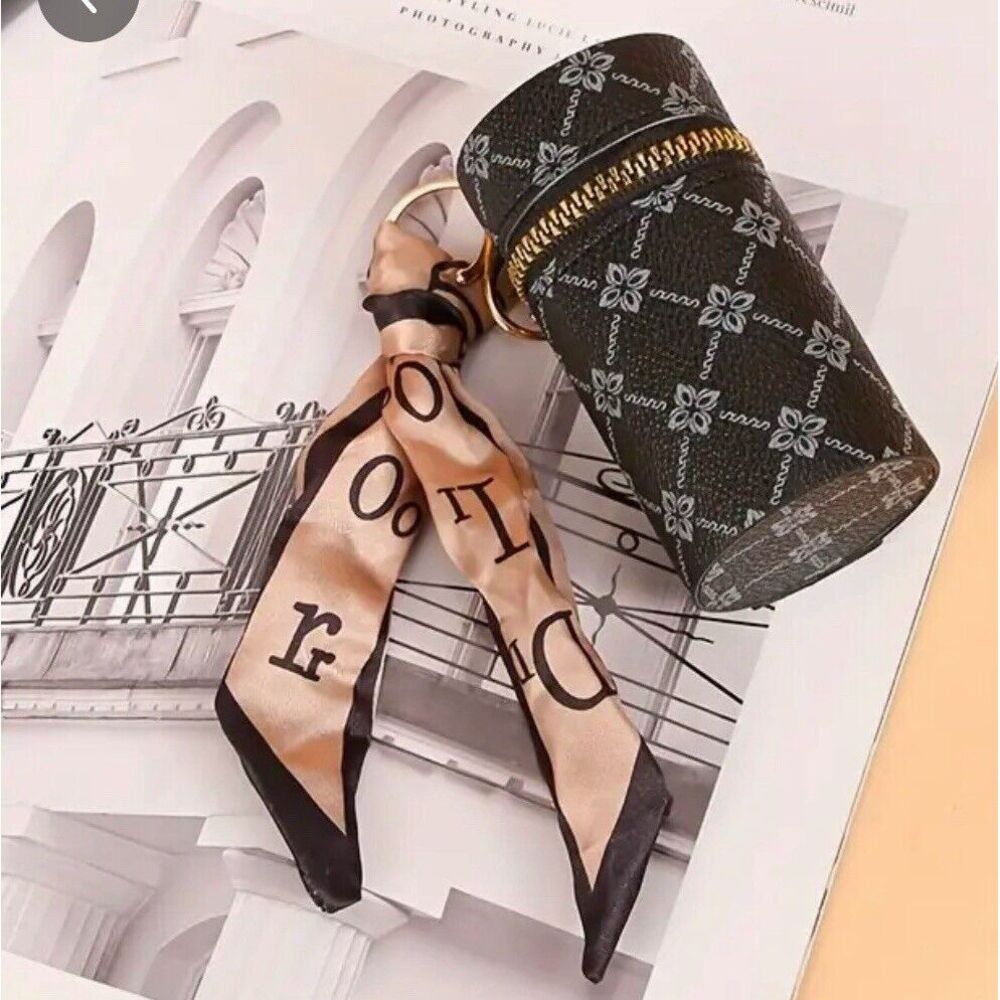 Mini Keychain Bag Lipstick Bag Handbag Backpack Pendant Storage Gift Brown NWT‎